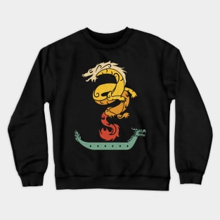 Dragon Boat Paddling Vintage Look Crewneck Sweatshirt